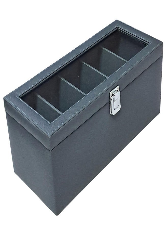 essart Luxury Belt Box Organizer for Belts, Faux Leather Belt Storage Case with 5 Slots, Stylish & Durable Belt Display Box for Home, Closet, and Travel - 5 Slots, Grey - Image 2